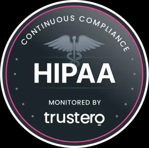 HIPAA — Continuous Compliance · Monitored by Trustero