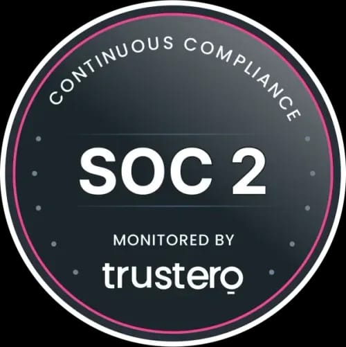 SOC 2 — Continuous Compliance · Monitored by Trustero
